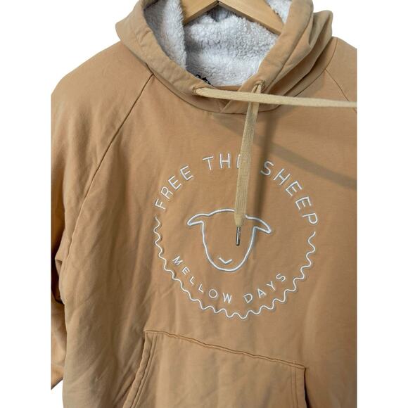 Free The Sheep Sky in You Hoodie‎ Fog Beige Tan Large Unisex Men Women MSRP $99 - Picture 9 of 12